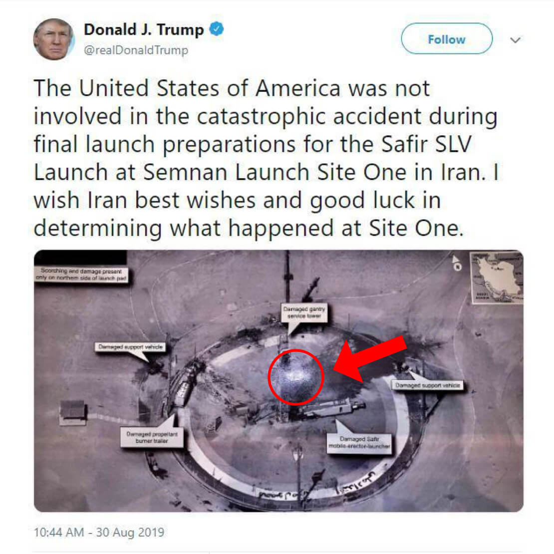 Trumps' Tweet (glare from reflection)